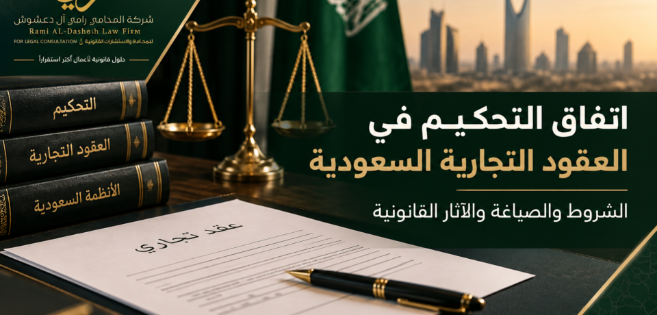 اتفاق التحكيم في العقود التجارية السعودية وشروطه
