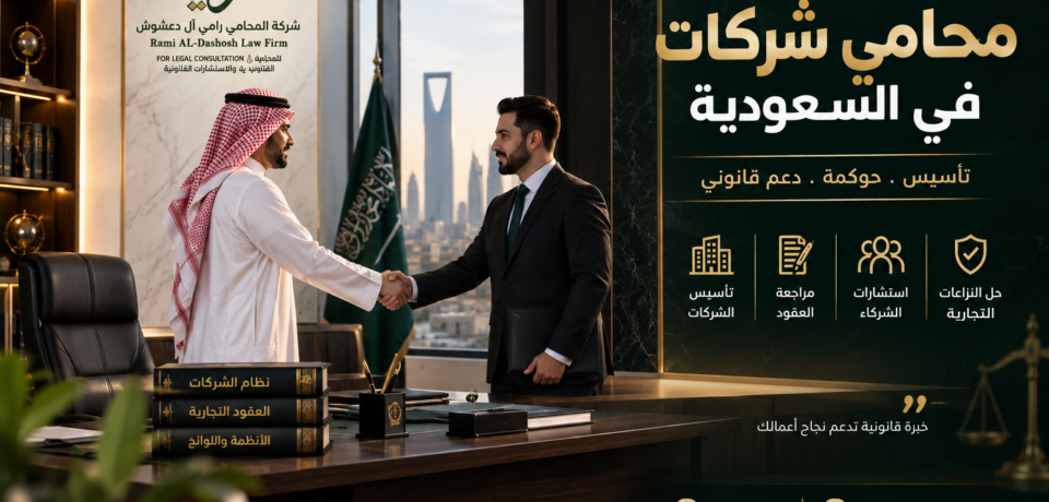 محامي شركات في السعودية | تأسيس وحوكمة ودعم قانوني محامي شركات في السعودية لتقديم الاستشارات القانونية وتأسيس الشركات والحوكمة