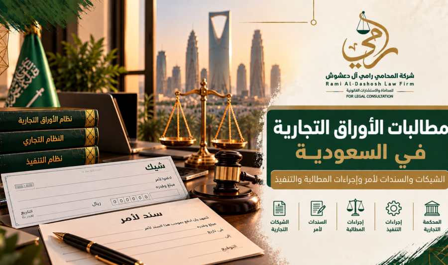 مطالبات الأوراق التجارية في السعودية والشيكات والسندات لأمر وإجراءات التنفيذ