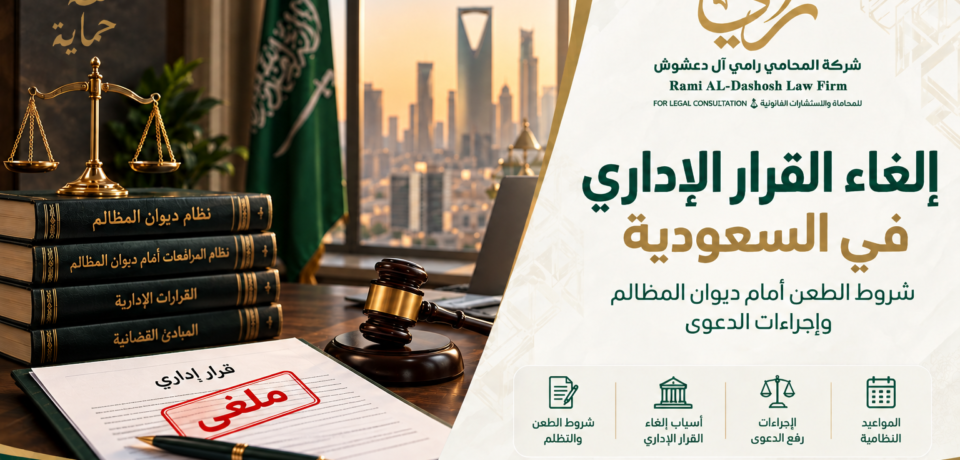 إلغاء القرار الإداري في السعودية وشروط الطعن أمام ديوان المظالم