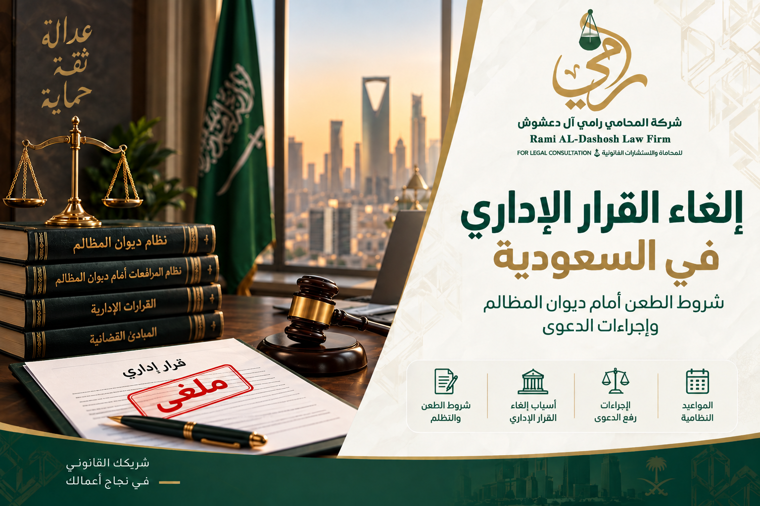 إلغاء القرار الإداري في السعودية وشروط الطعن أمام ديوان المظالم