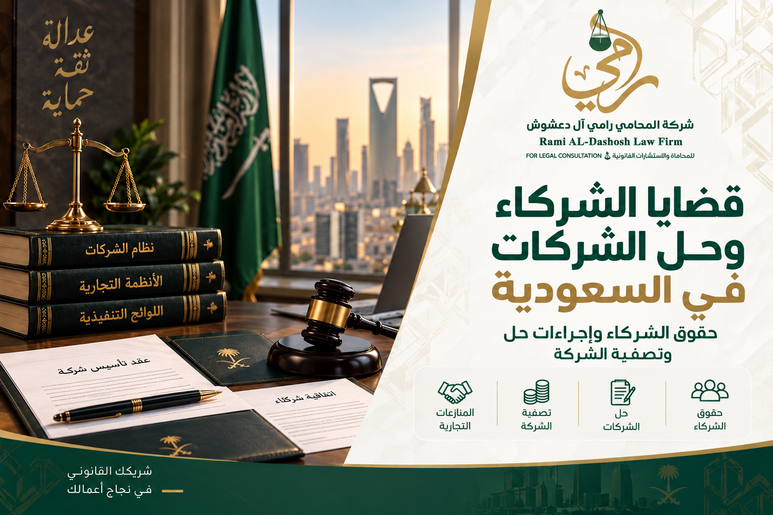 قضايا الشركاء وحل الشركات في السعودية وحقوق الشركاء وإجراءات التصفية